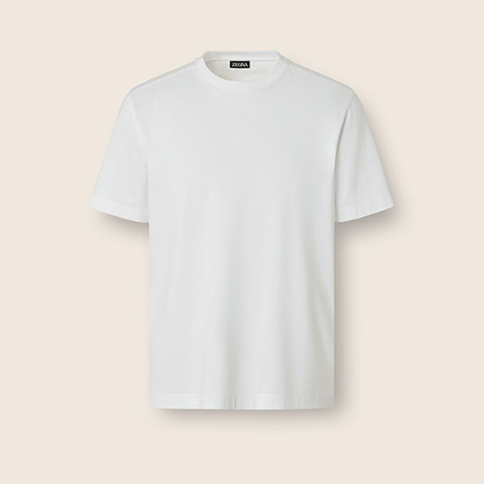 zegna silk cotton blend short-sleeve t-shirt